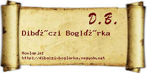 Dibáczi Boglárka névjegykártya
